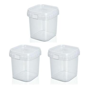 Imagem de 100u Pote Quadrado Com Lacre Bolo No Pote Descartável 220ml  - WSPLAST