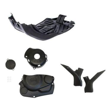 Imagem de Kit Protetores Crf230f Motor / Quadro / Tampas Laterais Amx, Preto