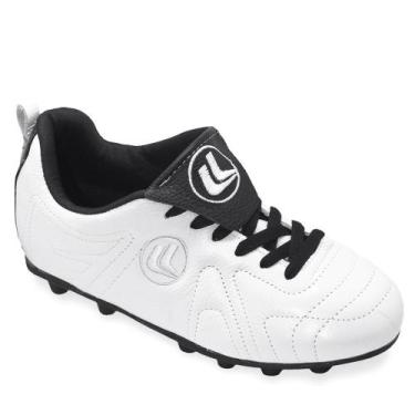 Imagem de Chuteira Campo Esporte Legal Terra Couro Legítimo, Branco, Preto, 41