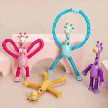 Imagem de Brinquedo girafa estica e puxa com ventosa - TOYS