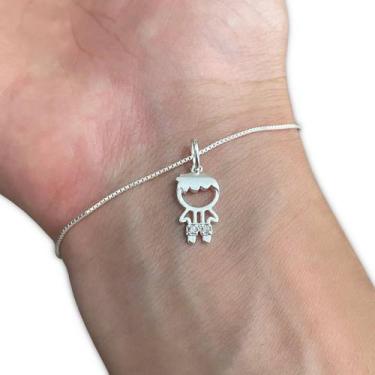 Imagem de Pulseira Veneziana Pingente Filho Menino Prata 925 Legítima - Hakuna J
