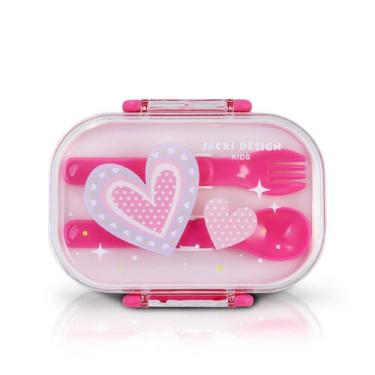 Imagem de Pote Lanches Infantil Marmita 2 Andares com Garfo e Colher Criança Men