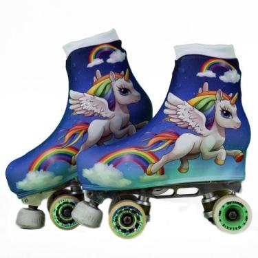 Imagem de Polaina Cobre Botas Capa Para Patins Patinashow Azul Royal, PP