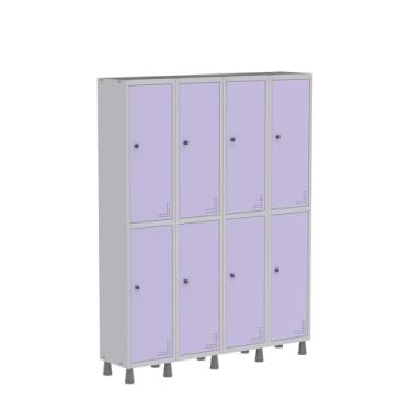 Imagem de Roupeiro Aco Light 4v 08 Portas Gr304/8pri Cinza/Lilás