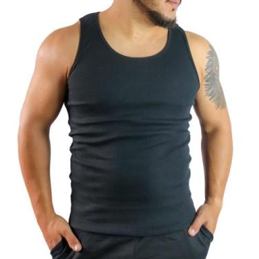 Imagem de Regata Masculina Canelada - JinkingStore, Preto, P