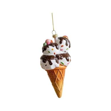 Imagem de menolana Decoração de Natal Pingente Pendurado Decoração Ornamento para Jardim Feriado, Casquinha de Sorvete