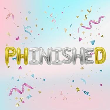 Imagem de Decorit Phinished Balloons, Ph.inisheD. Finished I’m Phinally Done Graduation Party Decorations for Ph.D. Grads and Survivors, Class of 2024 Congrats Doctor Party Supplies, PhD gift, Gold and Silver