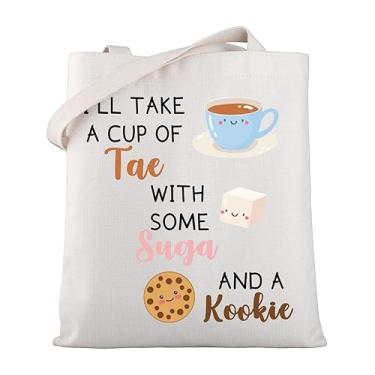 Imagem de WSNANG Bangtan Fans Army Gift K-Pop Music Lover Bag Uma xícara de Tae com Suga e um Kookie sacola reutilizável sacola de compras, Kookie Tb, One Size