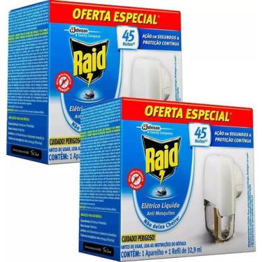 Imagem de Kit 2 Raid Repelente Elétrico De Tomada 2 Aparelho + 2 Refil