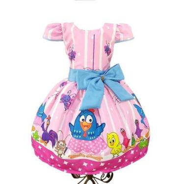 Imagem de Vestido Temático Galinha Pintadinha Viés Manga - NALU_KIDS, 1, Rosa