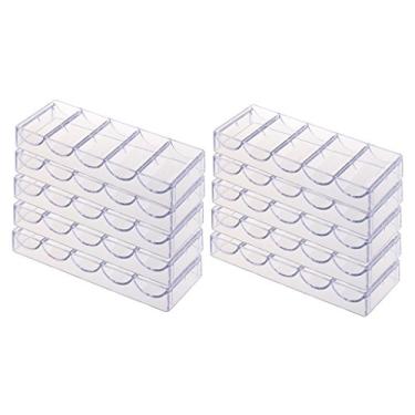 Imagem de TTETTZ 10x Bandeja de Acrílico Transparente Durável Sem Tampa 100 Fichas Caixa de Suporte Colecionáveis Artesanato 20,5 X 7,8 X 2,8 Cm