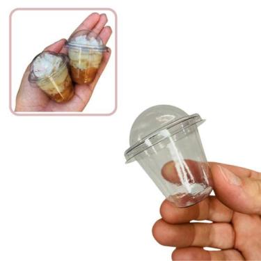 Imagem de 100un Mini Copinhos Felicidade com Tampa Bolha 25ml Flip