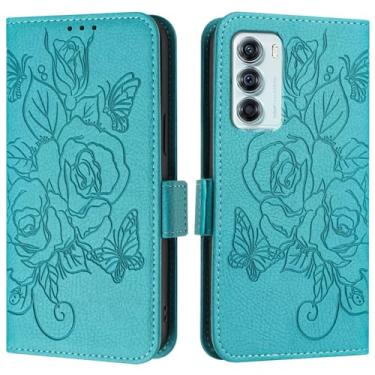 Imagem de Capa de Estojo Compatible with Motorola Moto Edg S30/G200 5G Case,Wallet Case Slim PU Leather Phone Flip Folio Case,Shockproof Protective Case with Card Holders+Wrist Strap Capa de Estojo(Light blue)