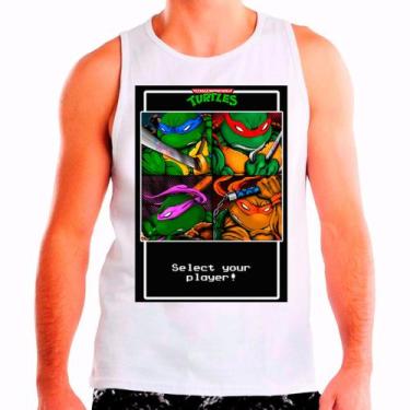 Imagem de Regata Masculina Branca Tartarugas Ninja - DESIGN CAMISETAS, Branco, G