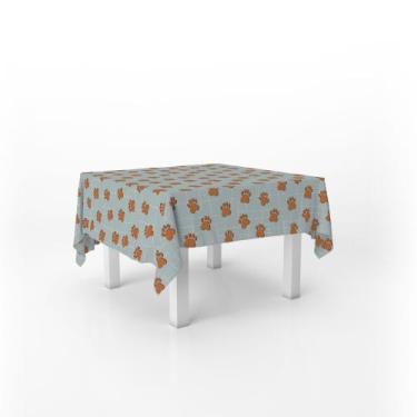 Imagem de Toalha De Mesa Quadrada Infantil Tecido Oxford Patinhas Rabisco - 140x
