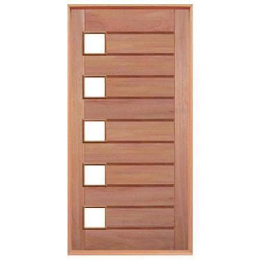 Imagem de Porta Pivotante Mexicana Horizontal 5 Vidros de Madeira Maciça Reto de