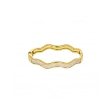 Imagem de Bracelete Elegante Onda Dourada com Resina - GEMERSON BIJOUX, Perola