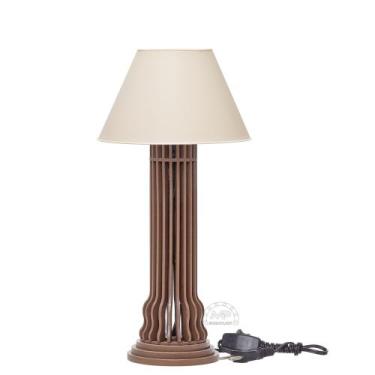 Imagem de Kit 02 Abajures Luminaria Mesa Torre - MEGAPLAST, Bege