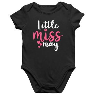 Imagem de Body Bebê Algodão Little miss may - Foca na Moda, Preto, G