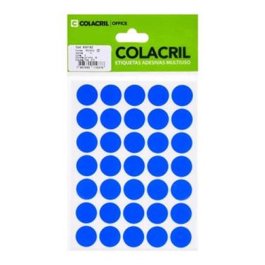 Imagem de Etiqueta em Circulo Redondo Azul 19mm Para Identificação - Colacril