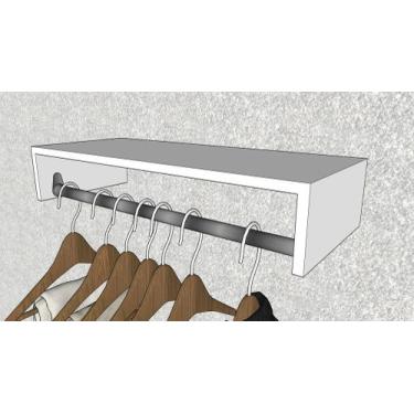 Imagem de 1 Cabideiro de Parede MDF Loja Arara Porta Roupas Aéreo Quarto Closet 