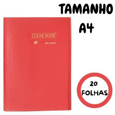 Imagem de Pasta Catálogo A4 Vermelho Cristal 20 Folhas Yes Clearbook