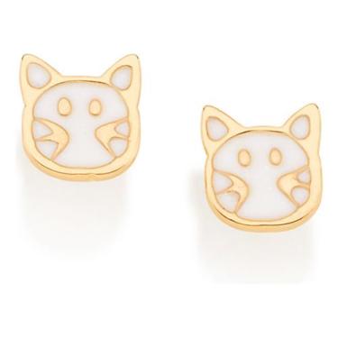 Imagem de Brinco Infantil No Formato Gato, Com Aplica 526392 - Rommanel, Branco,
