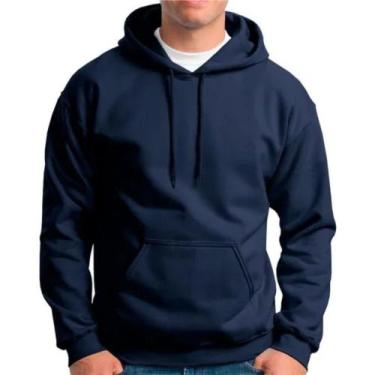Imagem de Moletom bolso canguru capuz unissex 2 cabos algodao macio promoação - 