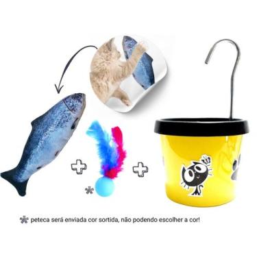 Imagem de Bebedouro Para Gato + Brinquedo Pelucia Peixe com Catnip - DM PETS