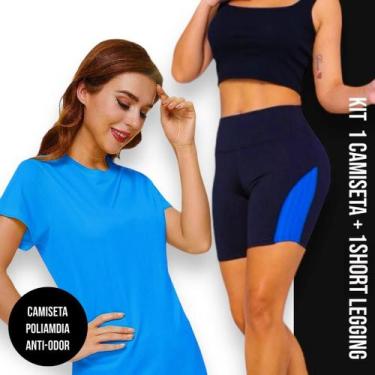 Imagem de KIT Camiseta DRY FIT POLIAMIDA MALHA FRIA  + Short Leg Legging REDINHA