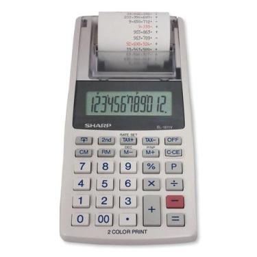 Imagem de Calculadora Sharp Sem Fio Portatil de Mao EL-1611V Branco 12 Digitos