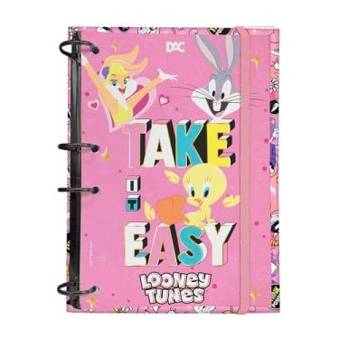 Imagem de DAC - Caderno Argolado Colegial com 144 folhas Looney Tunes - Fechamento em Elástico
