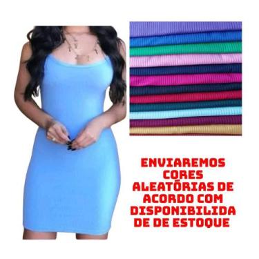 Imagem de KIT C/10 Vestido Canelado Alcinha Curto - Emporio J, Alça c, 10 variad