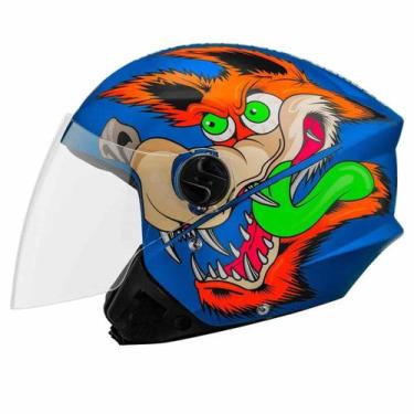 Imagem de Capacete Moto Aberto Coyote New Three Elite Fosco Pro Tork, AZUL, 58