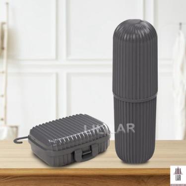 Imagem de Kit Viagem Premium Porta Escova de Dente Box Multiuso e Saboneteira - 