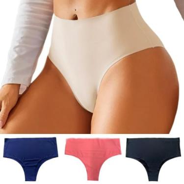 Imagem de Kit com 10 calcinhas cos alto alta compressão modeladora - YASME, G/GG