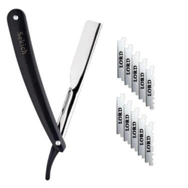 Imagem de Navalha de Barbear Profissional Lâmina Navalhete Acabamento Sobrancelh