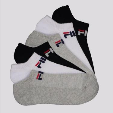 Imagem de Kit Meia Fila Light 6 Pares Cano Curto Cinza Branca e Preta, 34-38