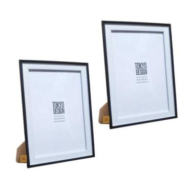 Imagem de Kit c2 Porta Retrato Paspatur Foto 10x15cm Mdf Minimalista - MktPlace,