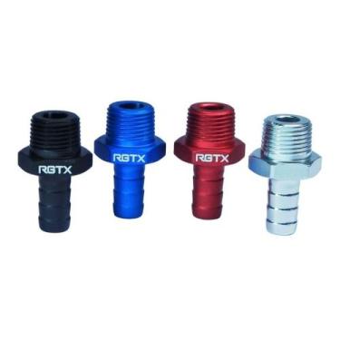 Imagem de Kit Com 2 Niples Espigão Fixo Reto Macho 3/8x3/8 Npt - RGTX, Prata