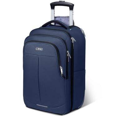 Imagem de Lekespring Mochila de rodinhas para adultos, bagagem de mão com rodas à prova d'água, Azul marinho, Large