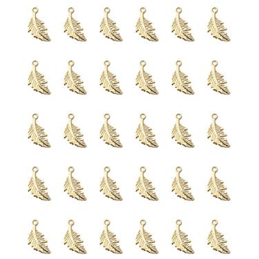 Imagem de Ruwado 50 berloques em forma de folhas, pequenos pingentes fofos de metal para kits de fabricação de joias, colar, pulseira, brinco, chaveiro, acessórios DIY, Metal Prata