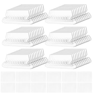 Imagem de Abas de pasta de arquivo, 60 + 60 conjuntos de abas transparentes para pastas suspensas com inserções para pastas suspensas, abas de plástico de 7,5 cm para identificação rápida
