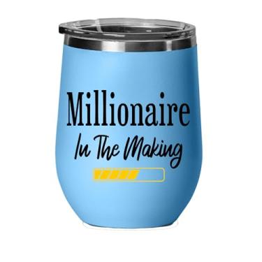 Imagem de Copo de vinho I'm A Millionaire, presente para milionário, copo de vinho de aço inoxidável de 340 g, presentes para ele, para ela, para meninos, para meninas, aniversário, ideia de presente de Natal