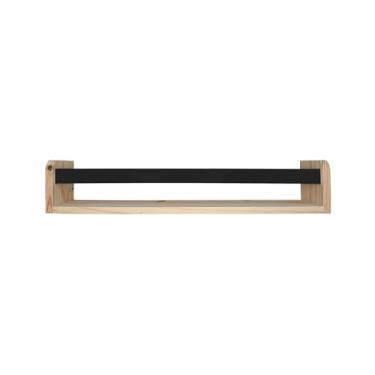 Imagem de KIAGA, Prateleira Porta Livros em Madeira Pinus Natural Com Cerquinha Colorida Cor:Cerquinha Preta;Tamanho:12x60