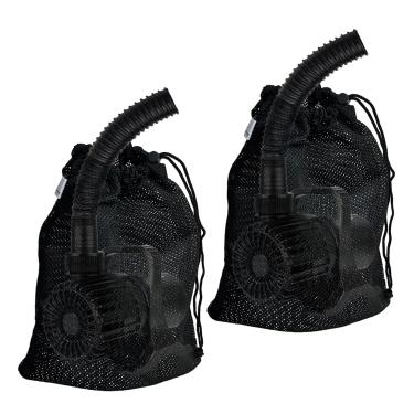 Imagem de Cover Geny Sacos de filtro para bomba de lago, 2 peças 61 x 66 cm sacos de barreira de bomba de água submersíveis com cordão adequado para VIVOSUN 9000 GPH, bolsa de mídia de malha preta para filtro