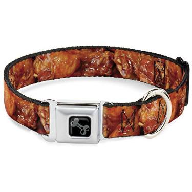 Imagem de Buckle-Down Coleira de osso para cachorro empilhada Vivid Hot Wings 38-66 cm, grande