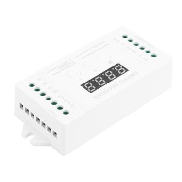 Imagem de Decodificador de Canal 4CH, Mini Controlador de Faixa de Luz LED RGBW Com Códigos de Endereço de Exibição de Tubo Digital, Potência de 192W (12V) /384W (24V)