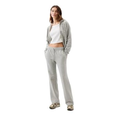 Imagem de GAP Calça de moletom feminina Heritage Boot Cut Jogger, Cinza claro, XG