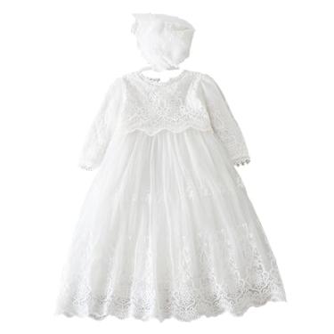 Imagem de Leideur Vestidos Longos De Batizado Para Bebês, Vestido Branco De Batismo, Vestidos Para Ocasiões Especiais Para Meninas, Aniversário (24 Meses, Branco 1)